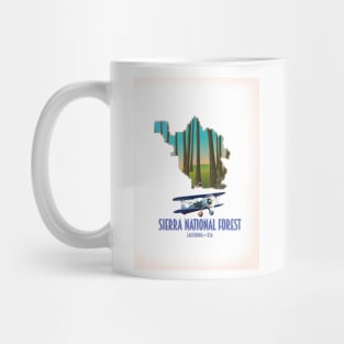 Sierra national forest California USA map Mug